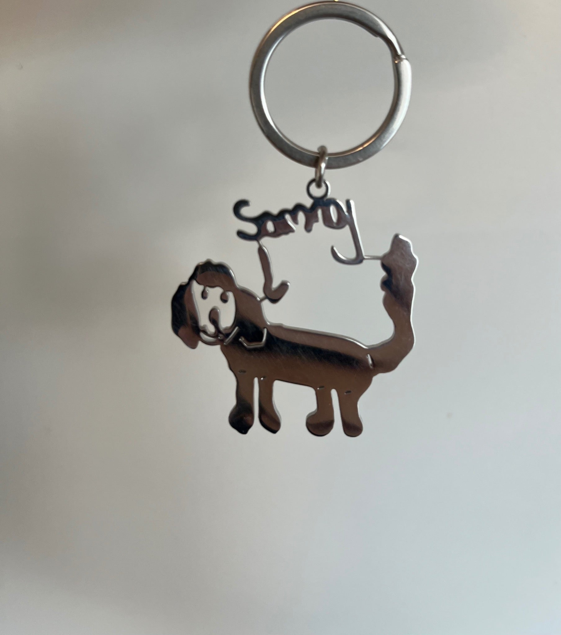 Finished personalised Sammy the dog keyring